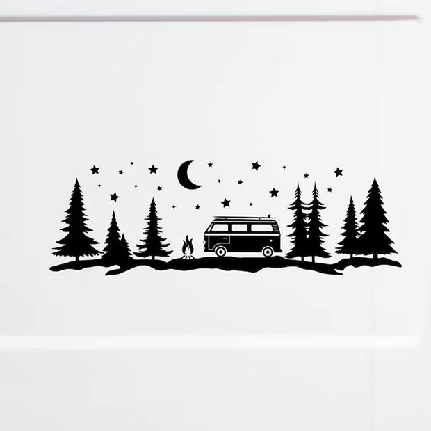 Outdoor Adventure Words - Adventure Forest Scene Car Stickers for
