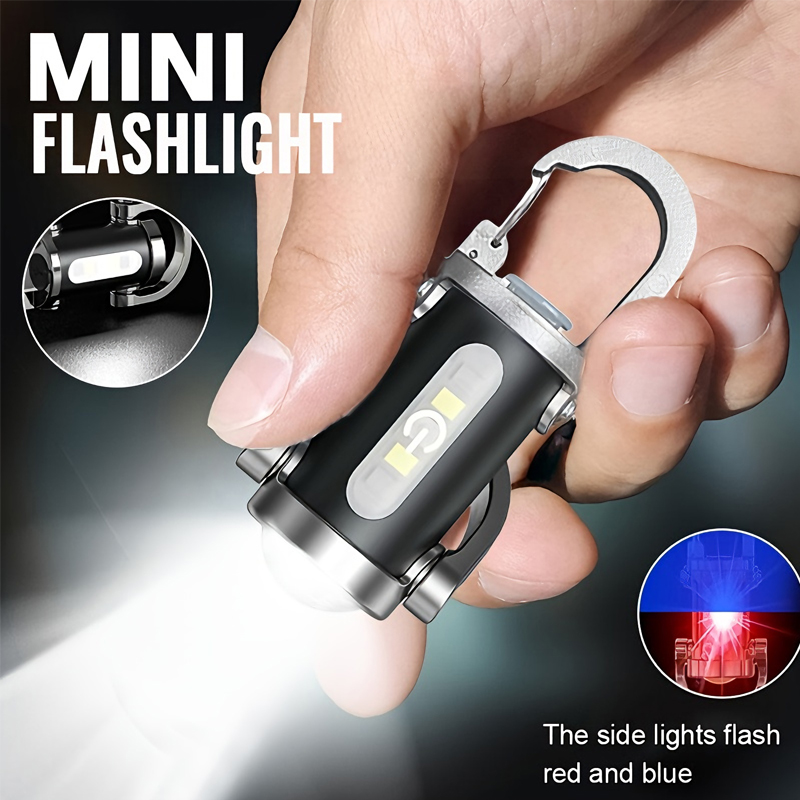 Outdoor Adventure Camp - Mini Keychain Flashlight Rechargeable Pocket COB