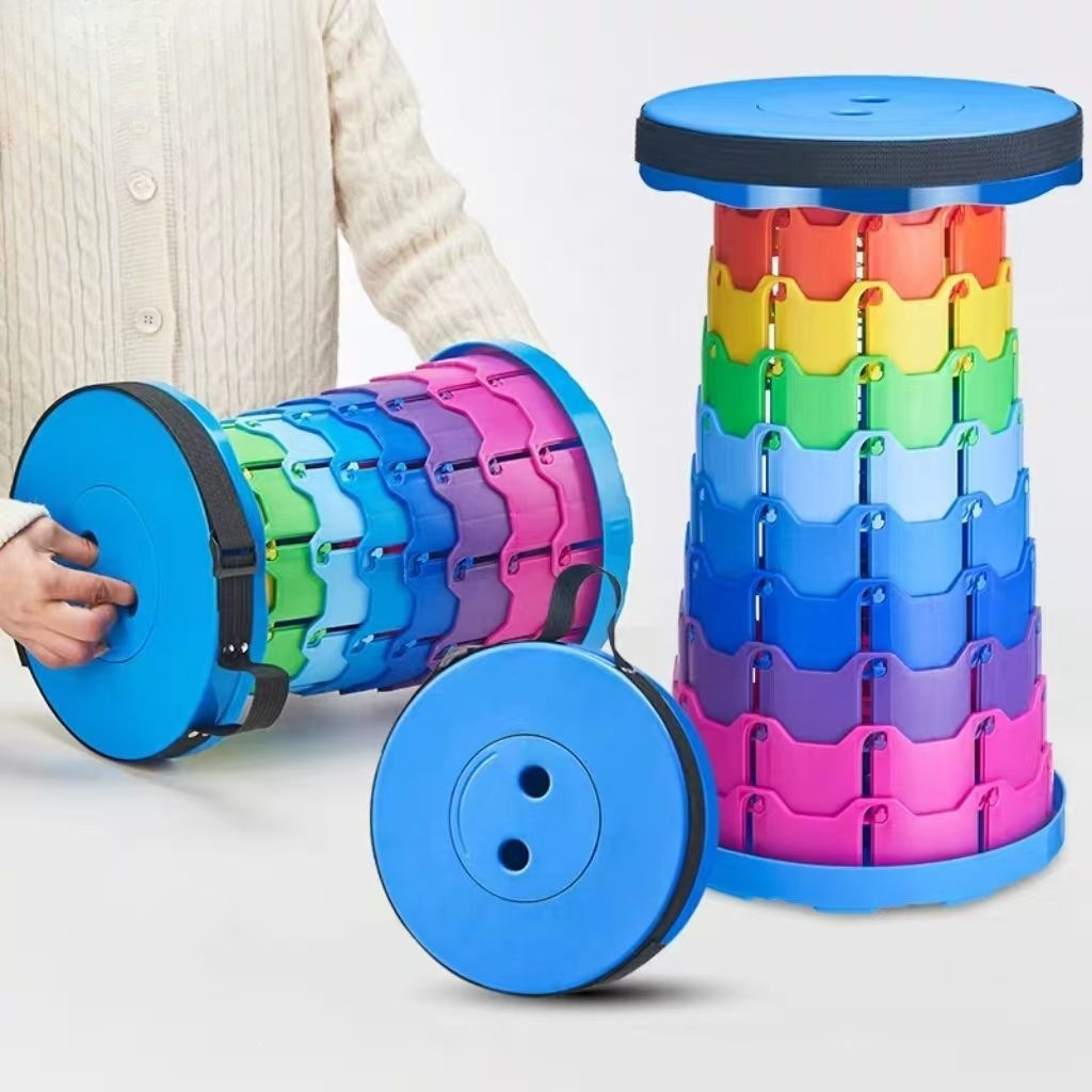 Outdoor Adventure Camp - Rainbow Telescopic Camping Stool Portable Thickened