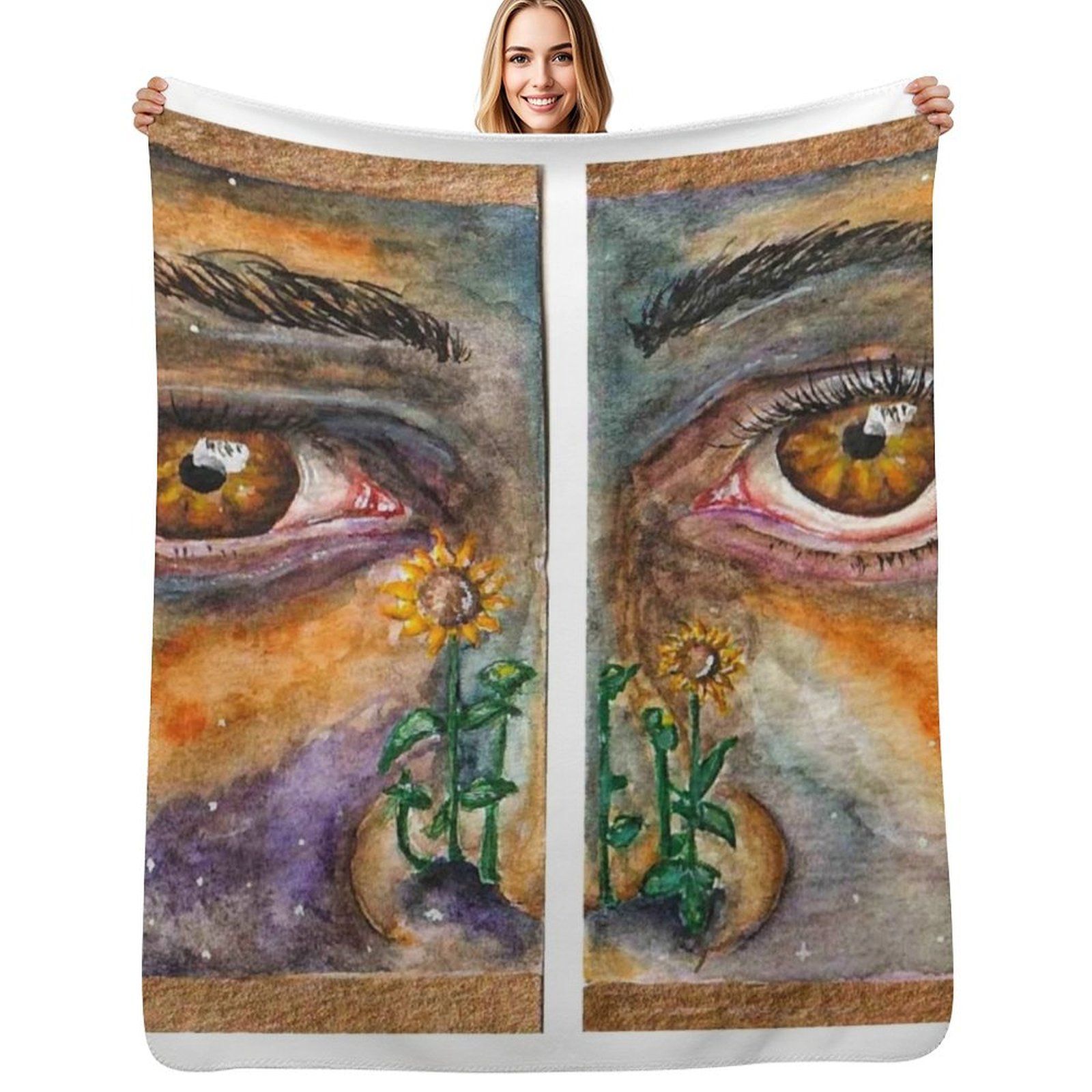 Space Blanket Heavy - Space Sunflowers Throw Blanket Blankets For