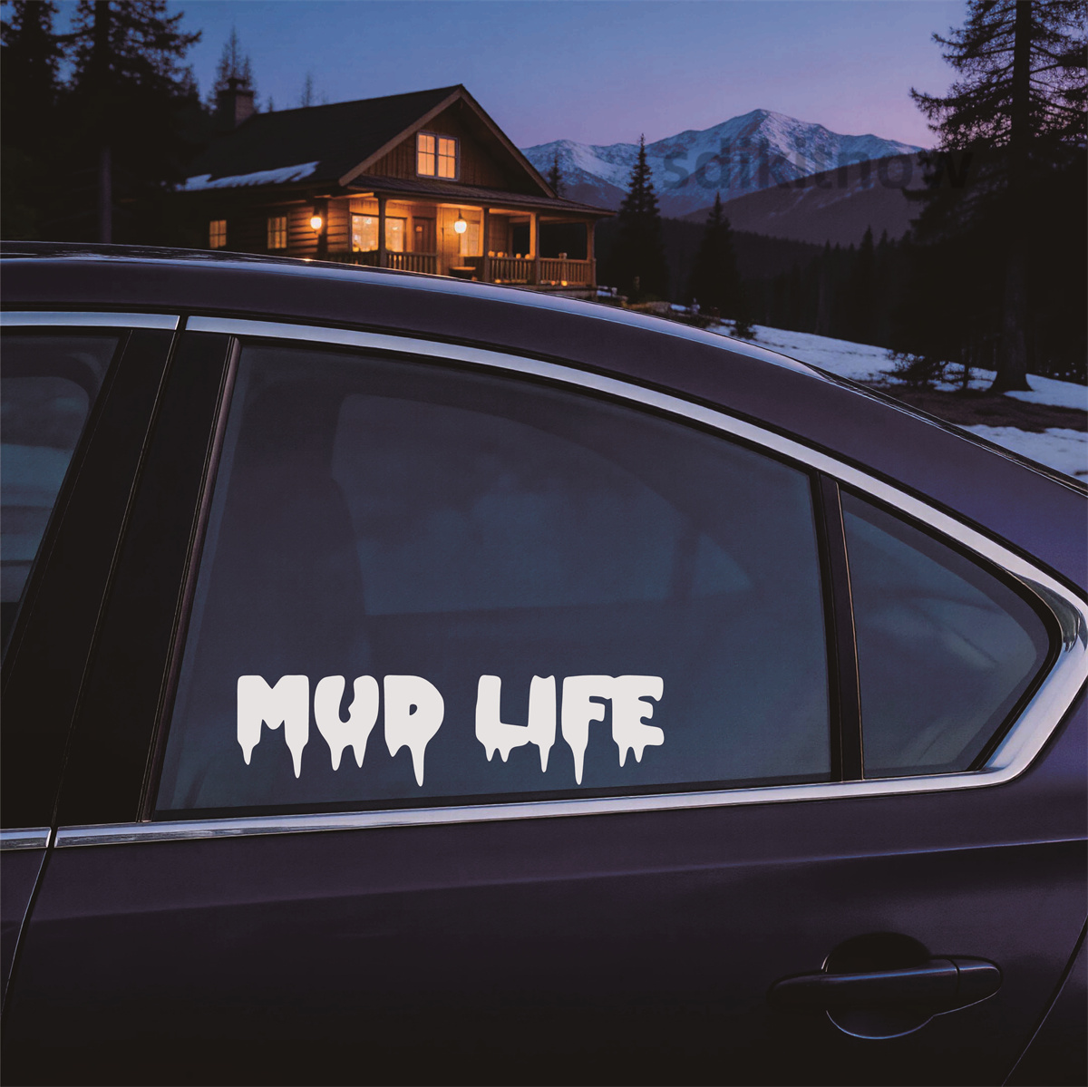 Dripping Mud Life Text car sti - огляд і ціна Outdoor Adventure Words