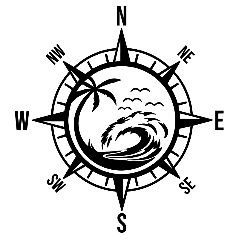 Nautical Compass Palm Tree Wav - огляд і ціна Outdoor Adventure Words